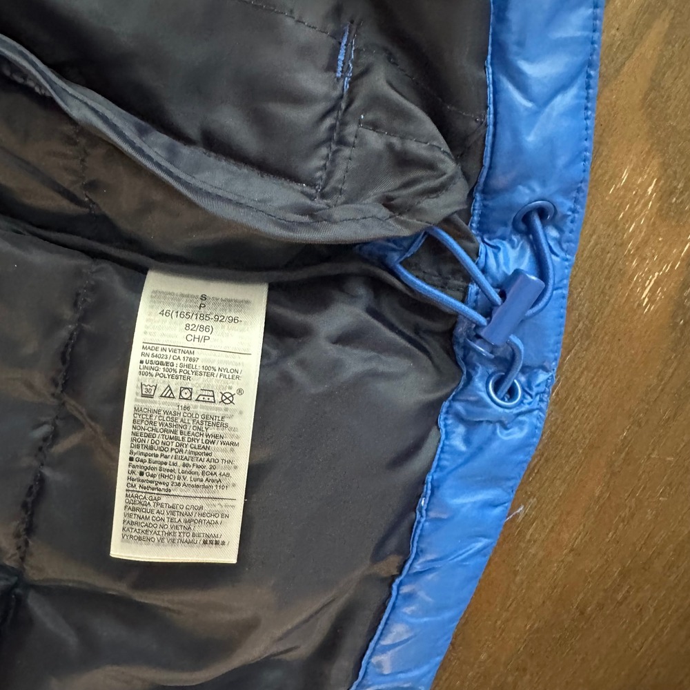Gap ColdControl Puffer Jacket Mens Small Blue Wat… - image 6